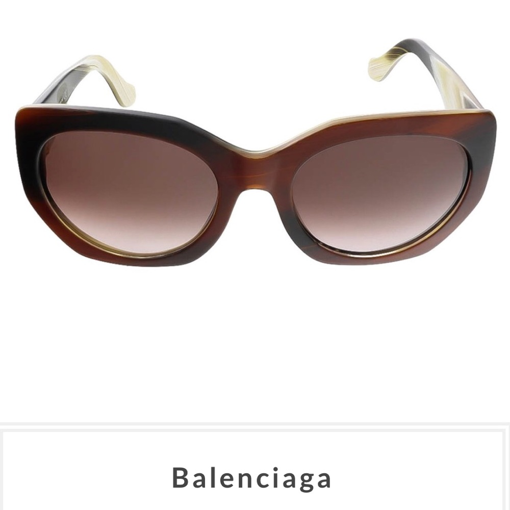 Balenciaga BA0017S 47T Brown Horn Oval sunglasses